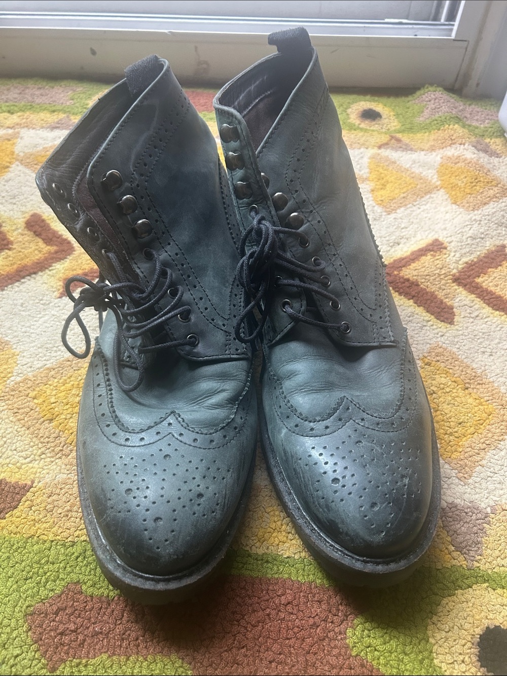 Base London Black Brogue Lace-Up Boots Size 43